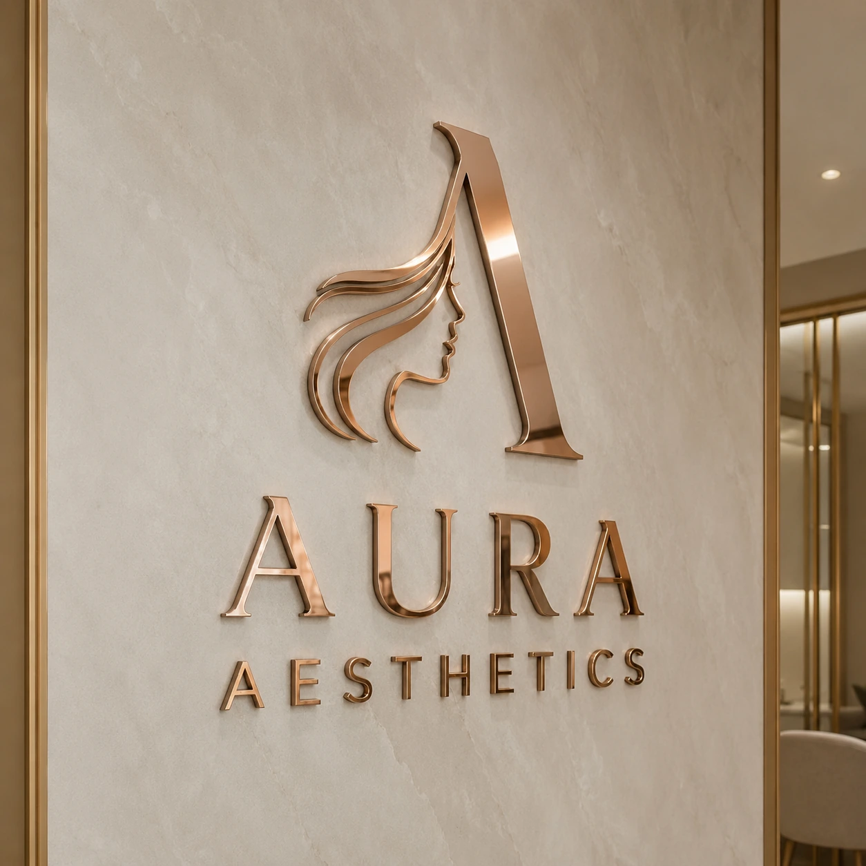 Stainless Steel Rose Gold Letter Without LED